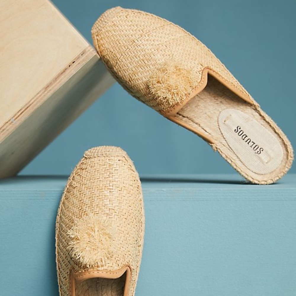 Soludos Pommed Raffia Slides